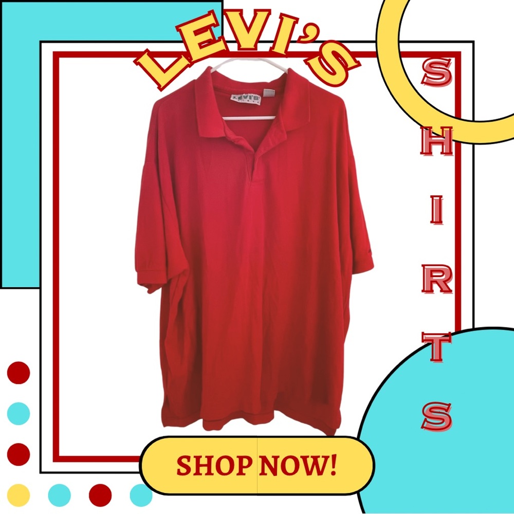 Vintage Men’s Levi’s Shirts Red Polo Size 3X